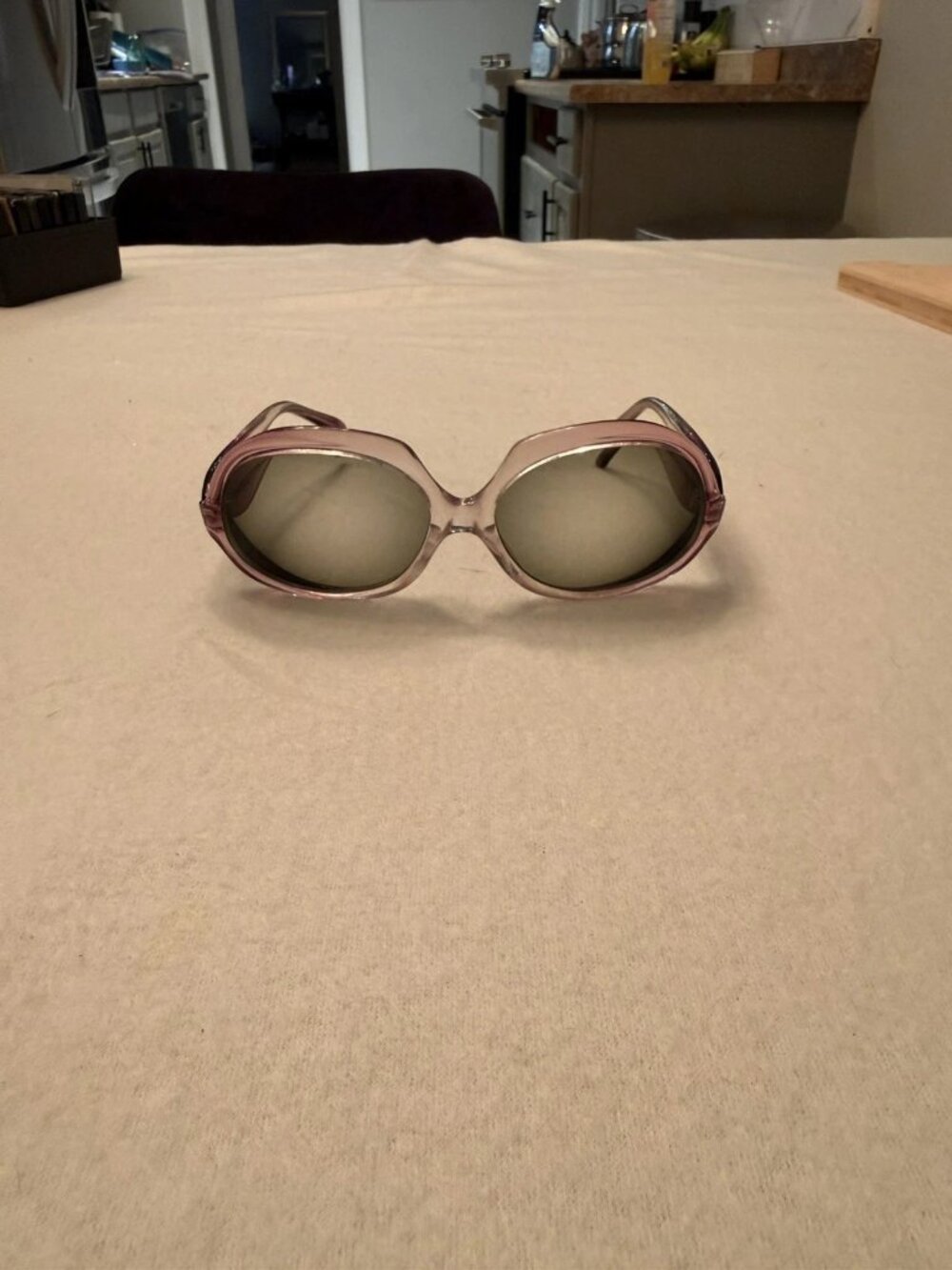 Vintage 1970s Pink Oversized Glasses Tinted Lenses Retro Frames